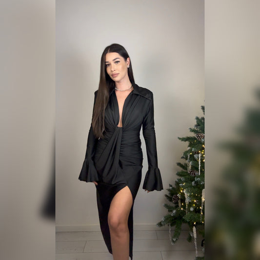 ROCHIE LUANA GLITTER BLACK 1 CU MANECA CLOPOT