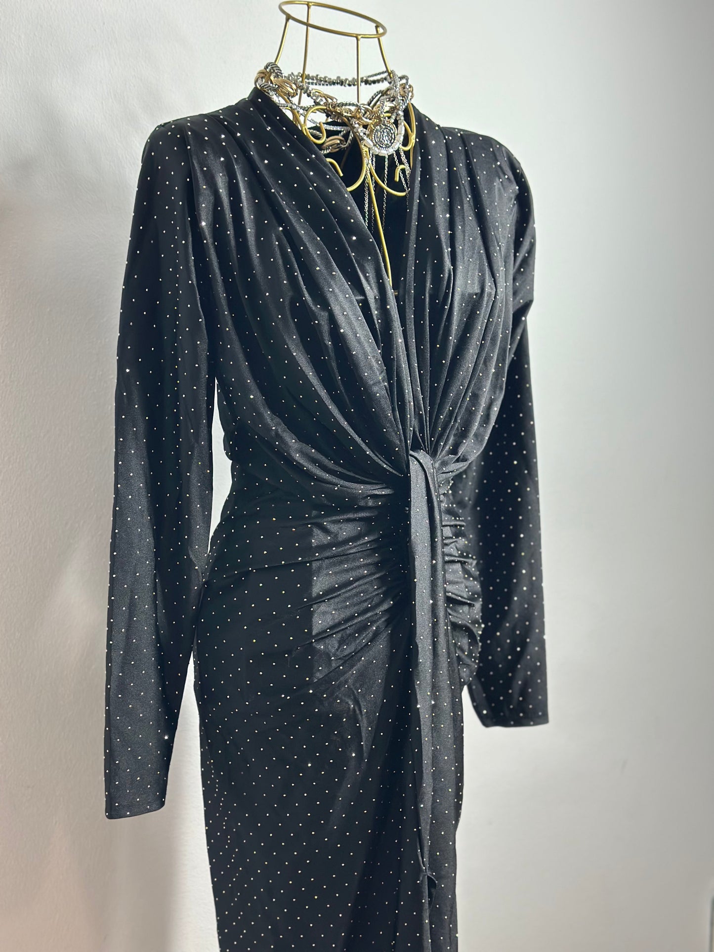 ROCHIE LUANA GLITTER BLACK 2 CU MANECA