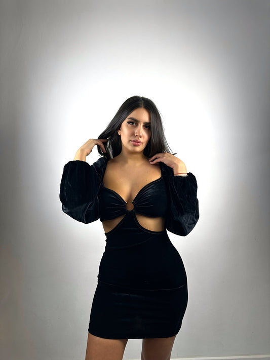 COOLLAR VELVET BODYCON