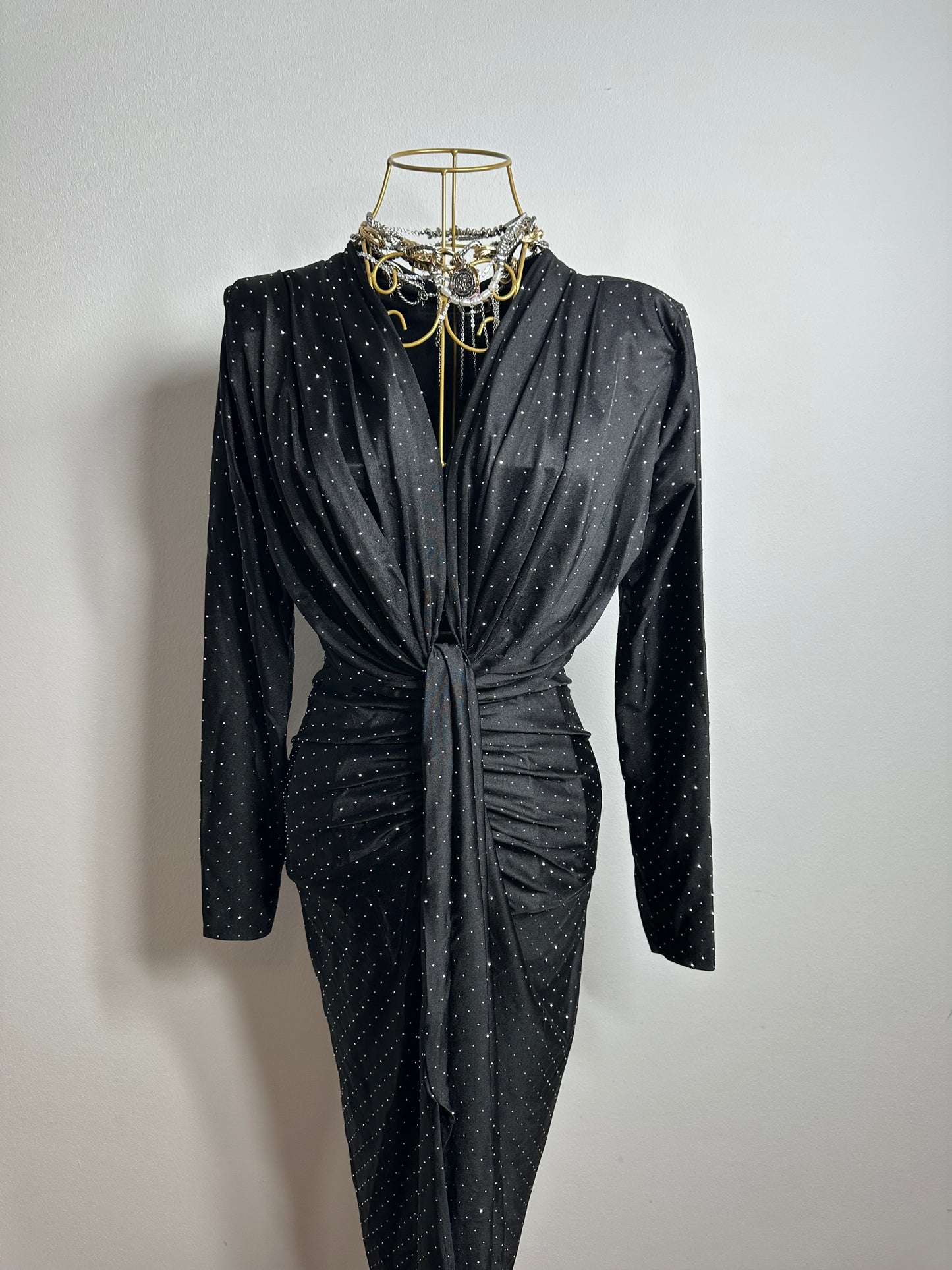 ROCHIE LUANA GLITTER BLACK 2 CU MANECA