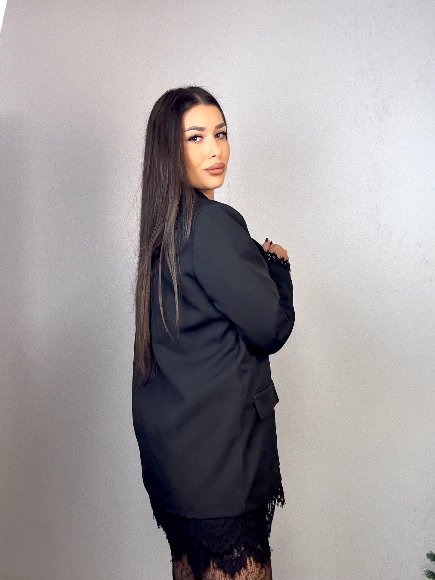 SACOU OVERSIZE CU DANTELA